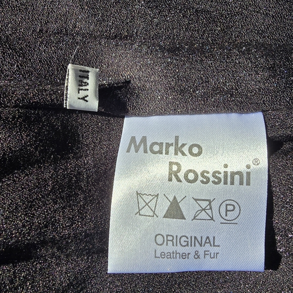 Genuine Kangaroo Suede Leather Coat Fox Fur Collar Snake Print Women Size 42 - Picture 10 of 15